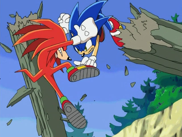 ¿Como engaña Eggman a Knuckles para que se enfrente a Sonic?