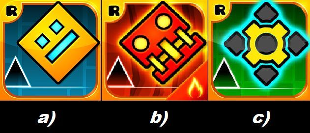 ¿Cuál de las siguientes imágenes no le pertenece a un juego de Geometry Dash creado Robtop Games?
