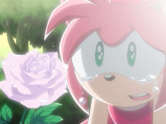 En la versión original ¿que le dice Sonic a Amy cuando le da la rosa?