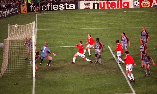 ¿En qué minutos se anotaron los goles de la final de Champions de 199 entre Manchester United y Bayern Munich?