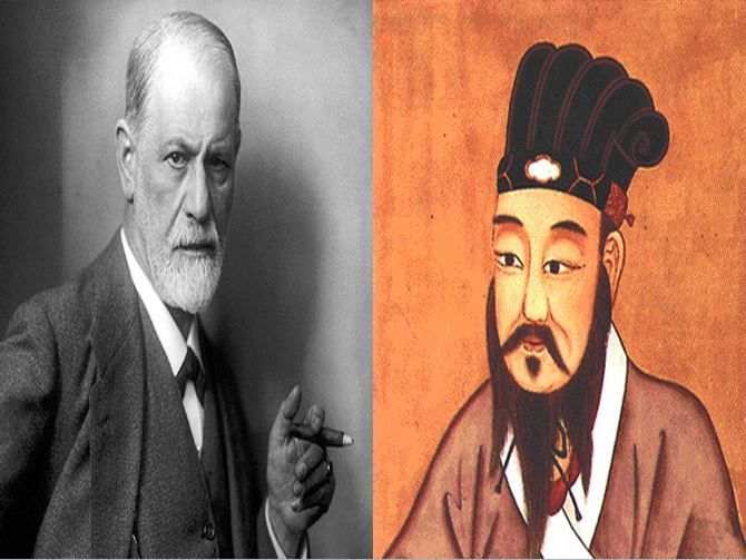 Sigmund Freud, médico austriaco padre del psicoanálisis vs Confucio, filósofo chino