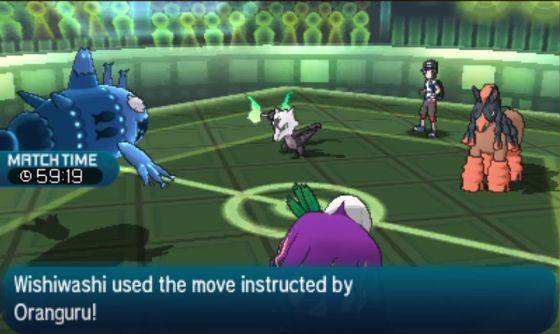 Oranguru y su ataque Mandato que obliga a su compañero en combates dobles a repetir su ataque, como Mega-Kangaskhang