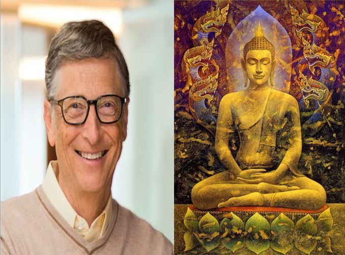 Bill Gates, informático fundador de la empresa Microsoft vs Buda, profeta principal del Budismo