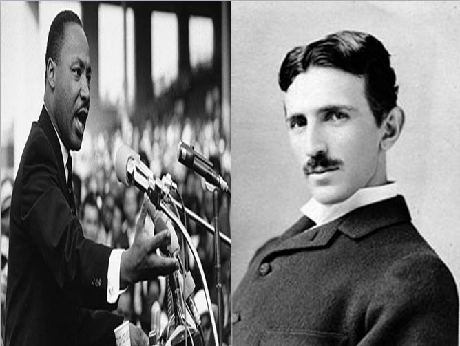 Martin L. King, pastor que defendió los Derechos Humanos vs Nikola Tesla, inventor serbio que desarrollo numerosos inventos